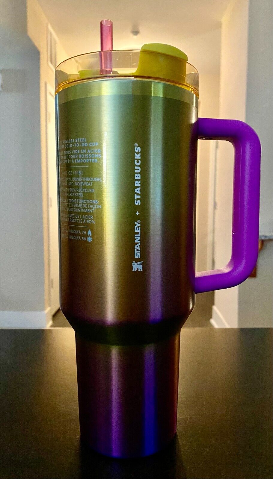 Starbucks x Stanley Summer 2024 Collab 40 oz Tumbler Gradient Gold and Pink - Sold on eBay January 26th, 2025 for $65.00