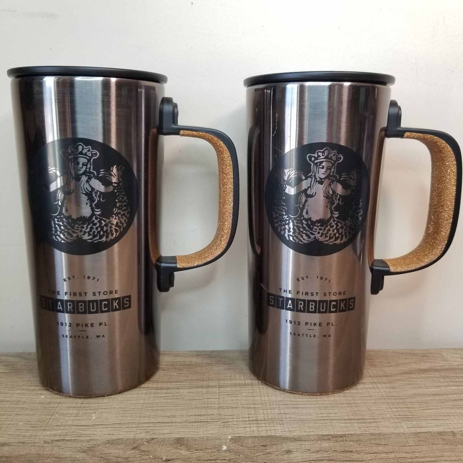 Starbucks The First Store Pike Place Stainless Steel Siren Coffee Mug Set 2012 - Sold on eBay March 23rd, 2025 for $75.00