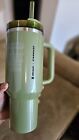 Starbucks Olive Green Pearl Stanley 40oz Tumbler Glitter Fall Release 2024 New - Sold on eBay August 25th, 2024 for $110.00