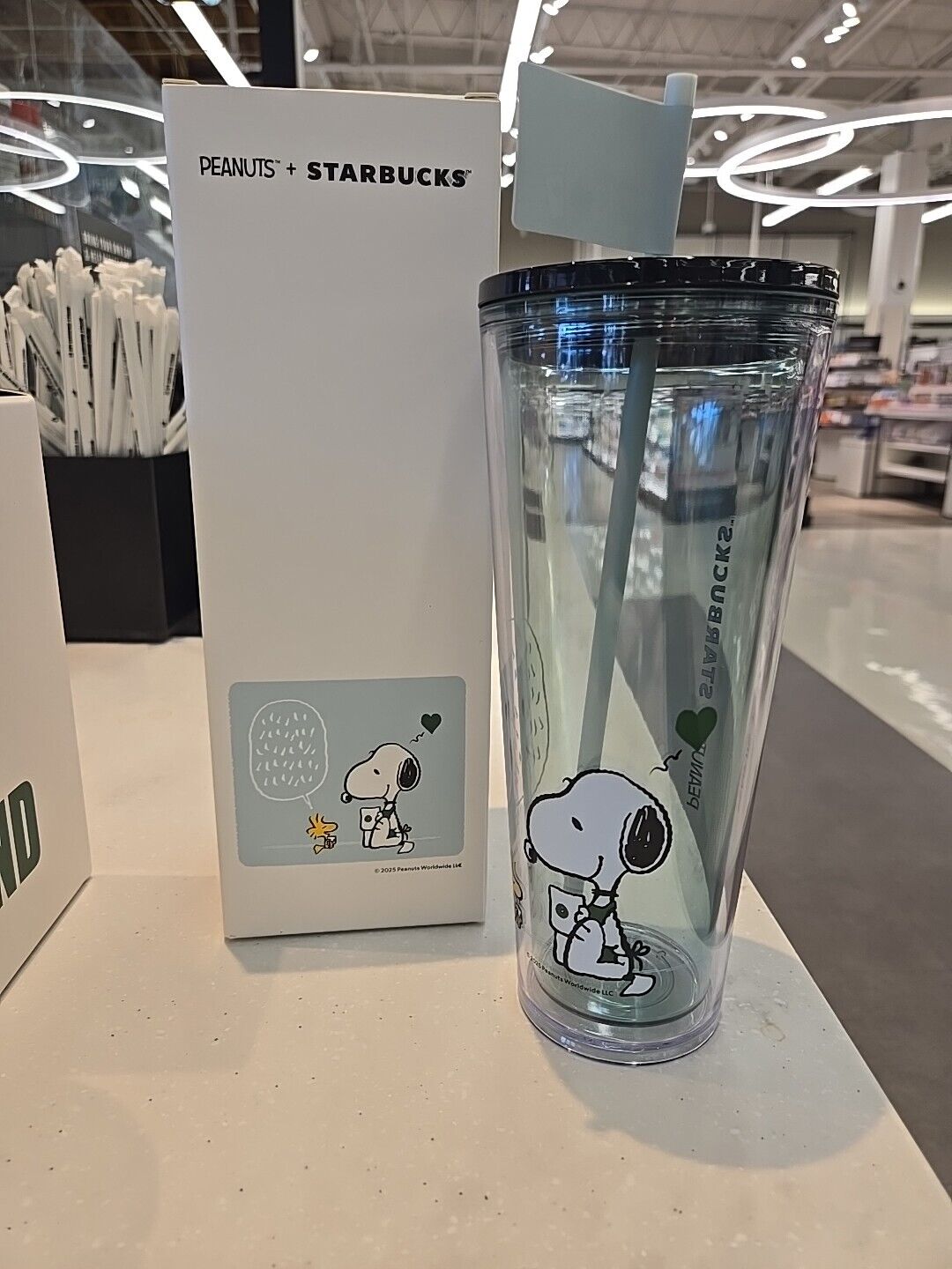 NEW 2025 PEANUTS STARBUCKS Love Plastic Cold Cup 24oz 710ml Snoopy Woodstock - Sold on eBay March 25th, 2025 for $99.79