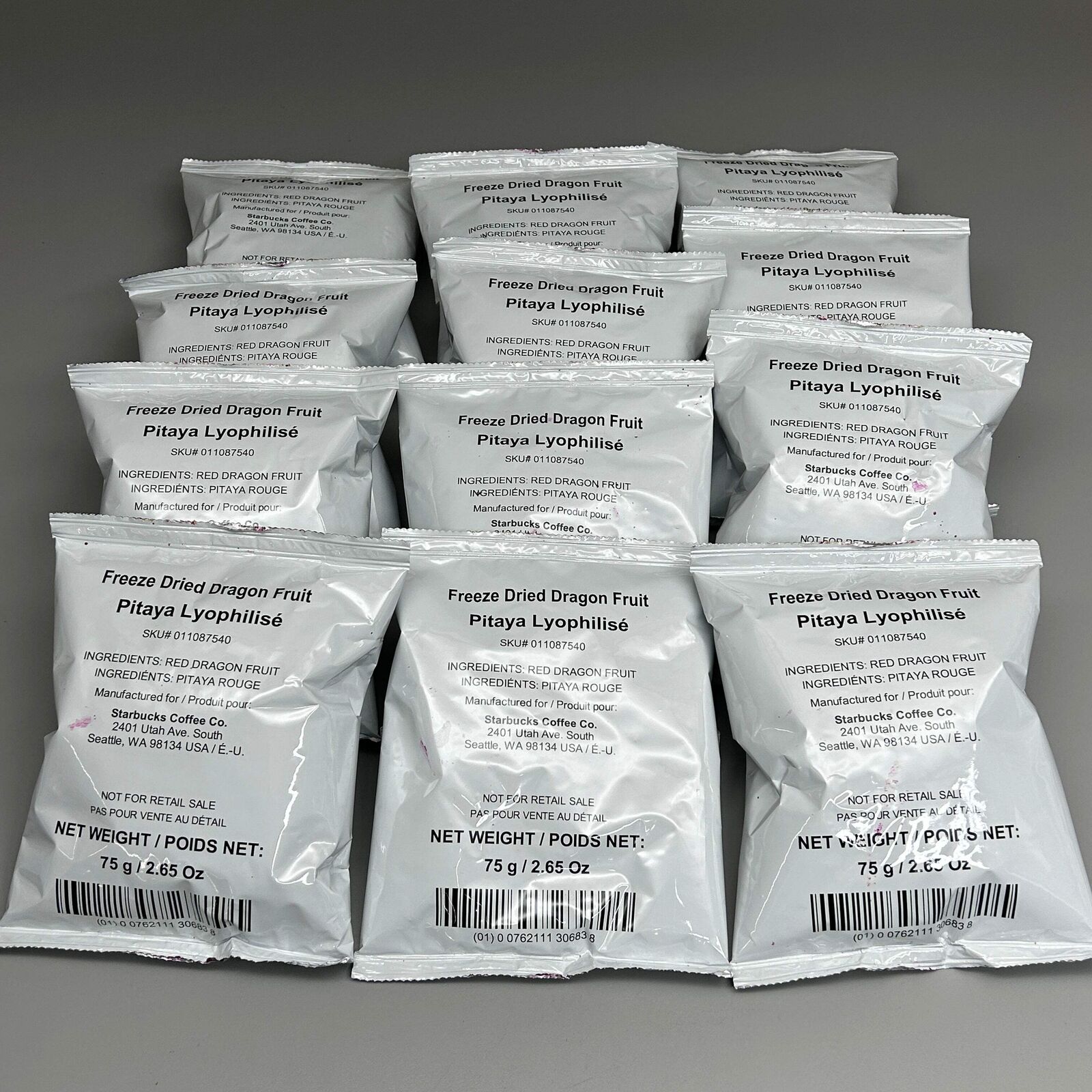 STARBUCKS (12 PACK) Freeze Dried Dragonfruit for Beverages 2.65 oz ea BB 05/25 - Sold on eBay March 27th, 2025 for $100.80