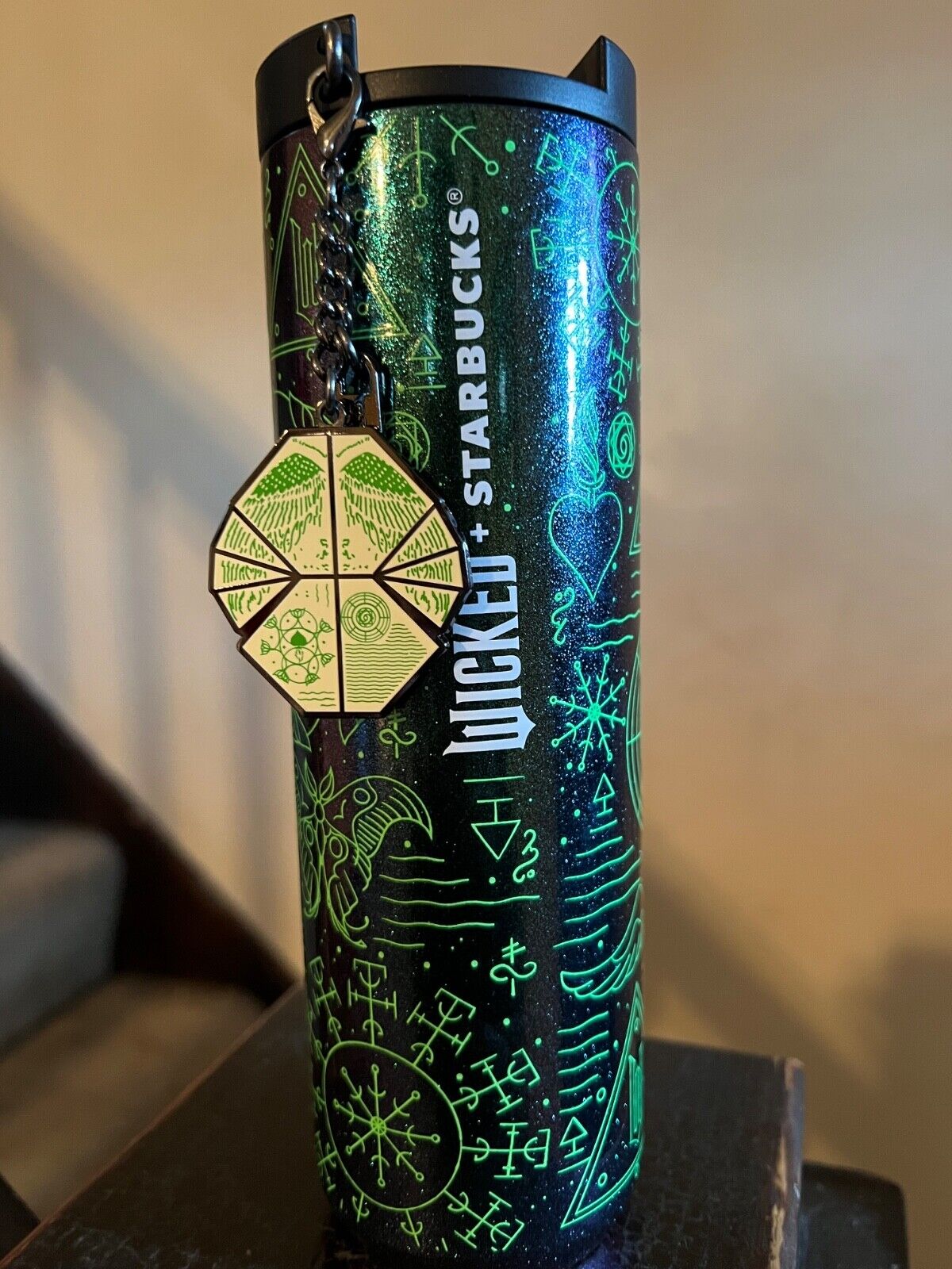 2024 STARBUCKS WICKED GLOW IN THE DARK 16 OZ. TUMBLER W/ GRIMMERIE CHARM NWT HTF - Sold on eBay December 17th, 2024 for $75.00