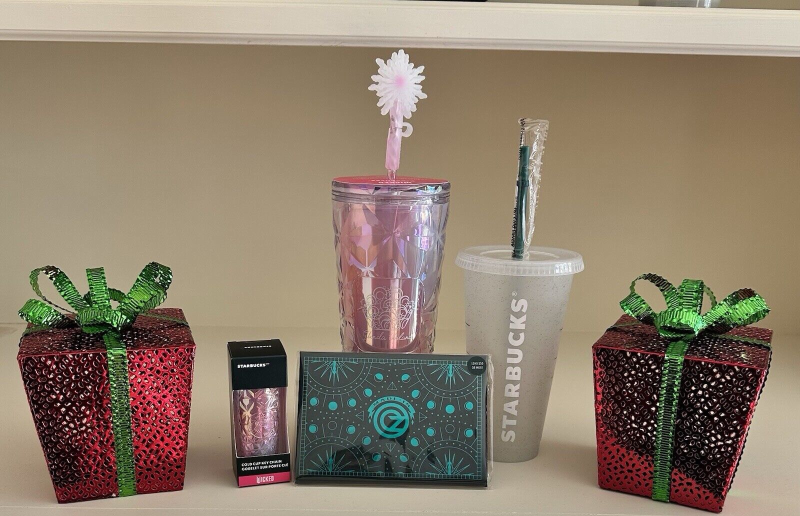 Starbucks X Wicked Glinda Tumbler, Key Chain and Gold Gift Card with Clear Cup. - Sold on eBay January 13th, 2025 for $160.00