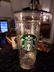 HTF Rare 2018 Starbucks Double Wall Glitter Glass Tumbler 20oz No Straw - Sold on eBay April 8th, 2024 for $450.00
