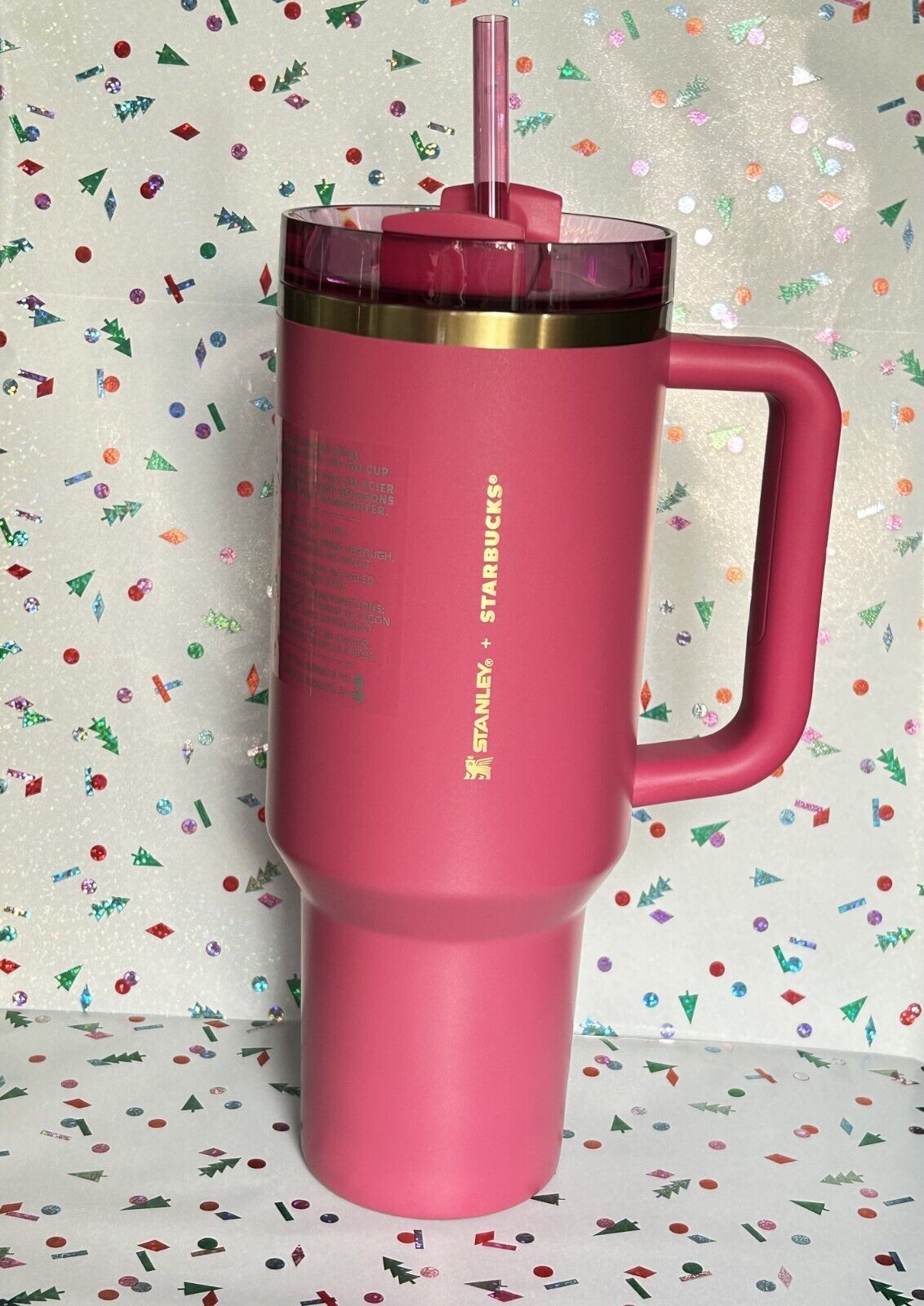 Winter Berry Glitter Pink Starbucks X Stanley Tumbler 40 oz Holiday 2024 MINT! - Sold on eBay December 18th, 2024 for $74.99 (1 bids) 