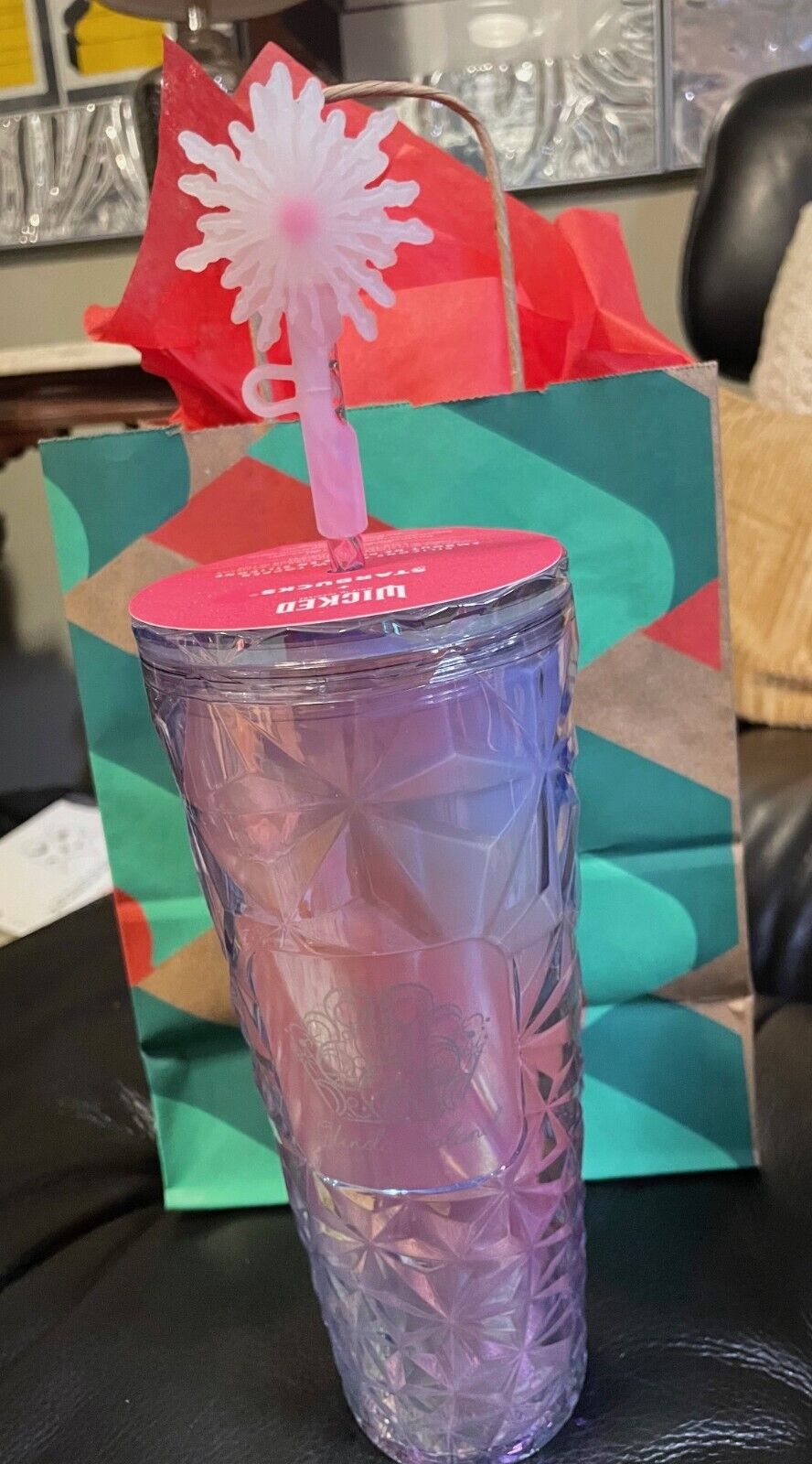 Glinda Starbucks Cup 2024 Wicked Tumbler Pink Crystal With Silicone Straw Topper - Sold on eBay December 9th, 2024 for $87.00 (9 bids) 