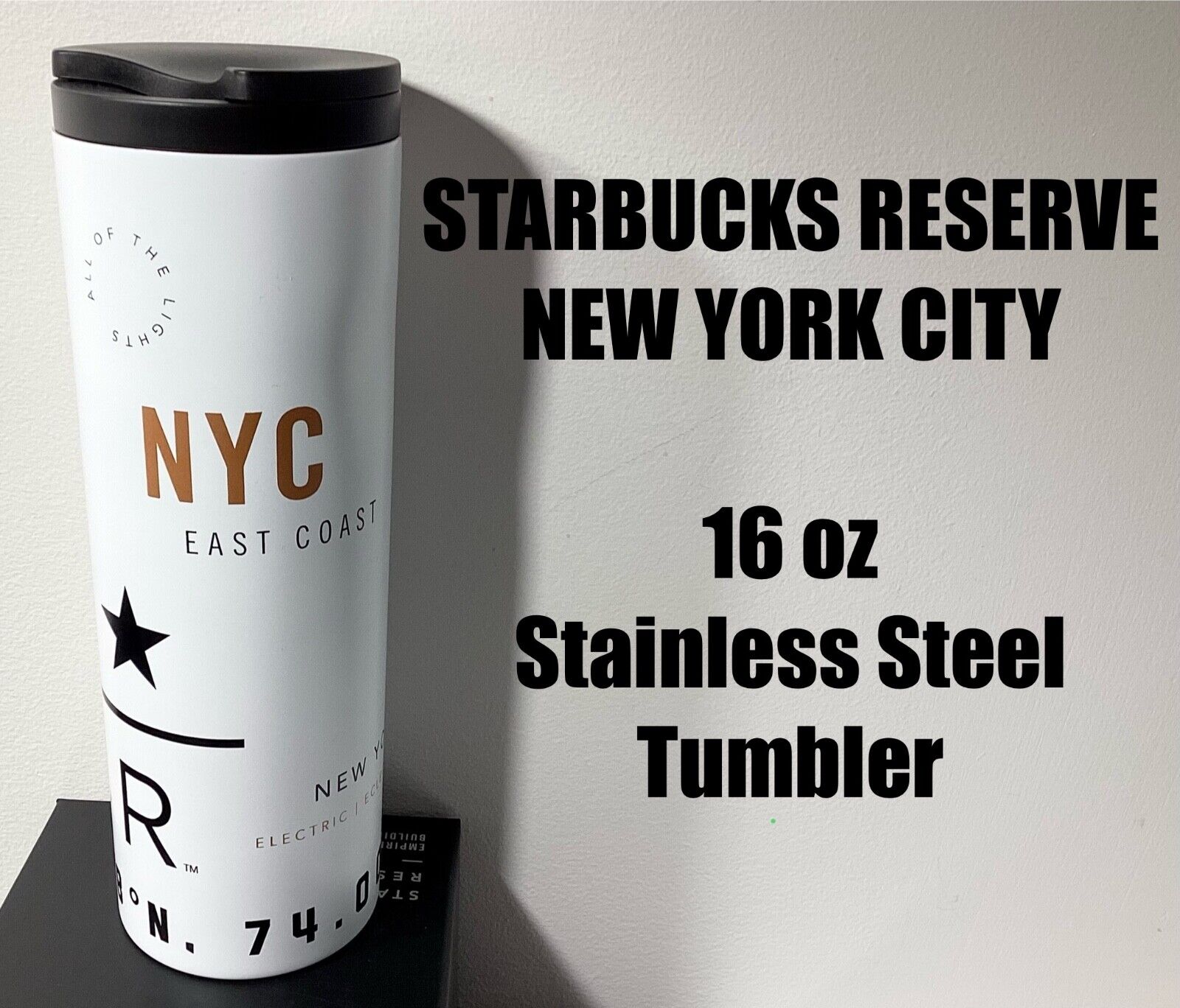 STARBUCKS RESERVE NEW YORK CITY 16 OZ STAINLESS STEEL COFFEE TUMBLER - Sold on eBay March 9th, 2025 for $84.99