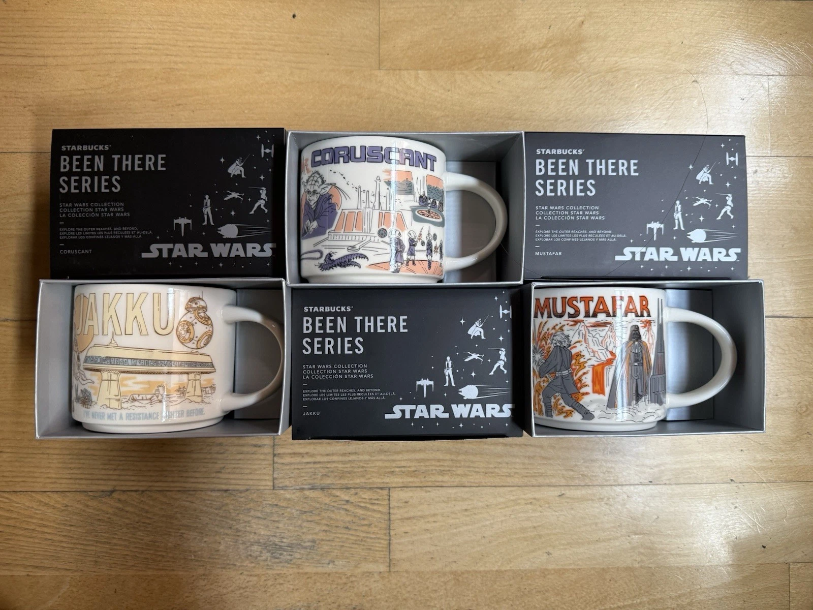 NEW Starbucks 2023 STAR WARS Been There set of 3 (Jakku * Coruscant * Mustafar) - Sold on eBay May 9th, 2025 for $99.99