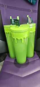 3 NEW Starbucks Halloween 2023 Slime Green Glow In The Dark Tumbler Cup IN HAND - Sold on eBay October 5th, 2023 for $225.00