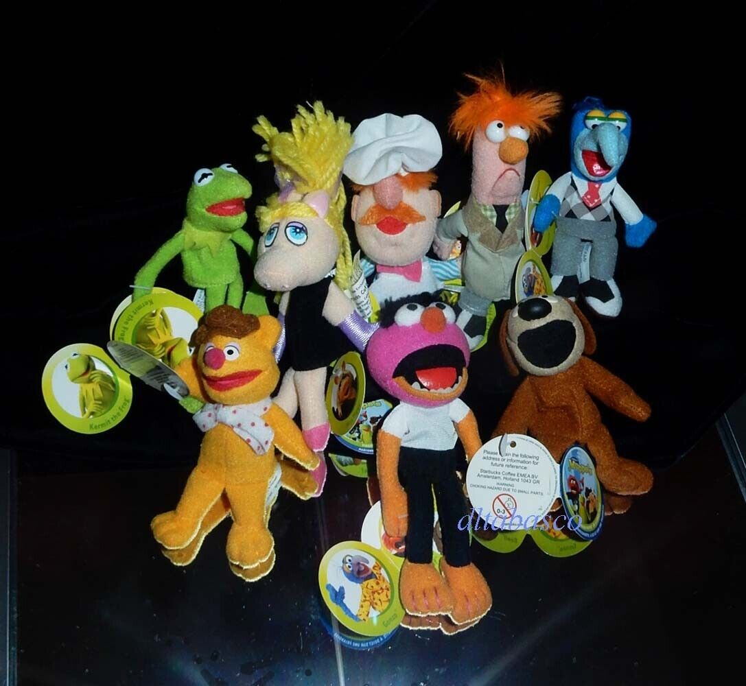 STARBUCKS Muppets Kermit Miss Piggy Beaker Swedish Chef Gonzo Finger Puppets Set - Sold on eBay December 15th, 2024 for $120.00