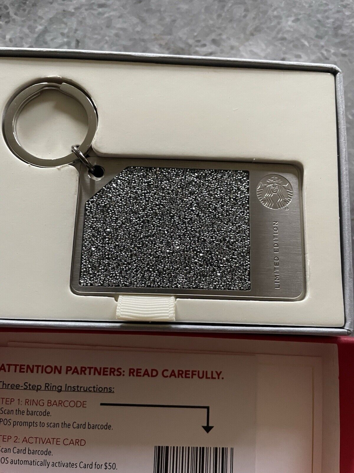 New 2015 Starbucks Swarovski Crystal Limited Edition Silver Metal Gift Card - Sold on eBay December 15th, 2024 for $350.00