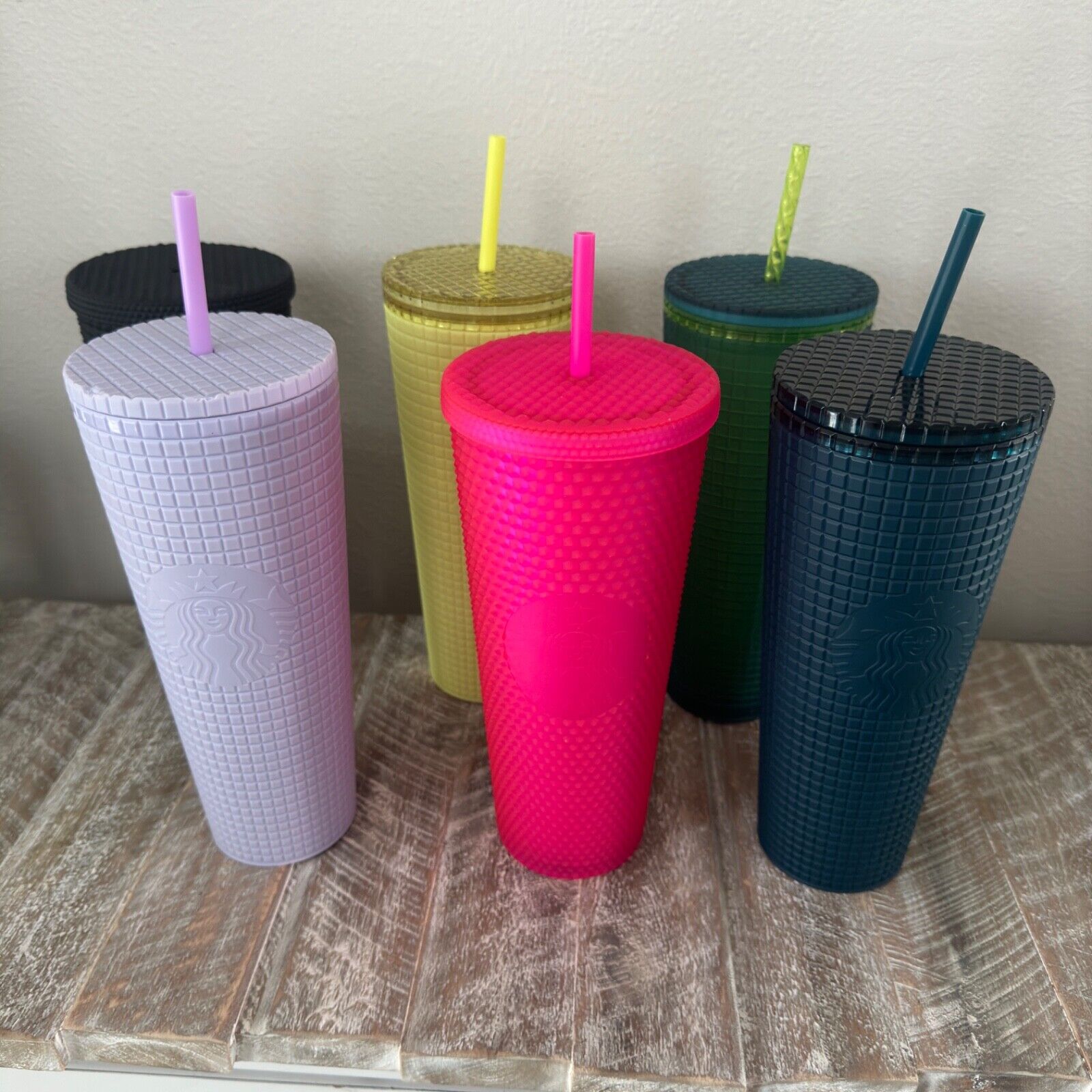 Starbucks 24oz Cold Cup Studded Tumbler Bundle Pink Yellow Black Green - Sold on eBay December 10th, 2024 for $80.99