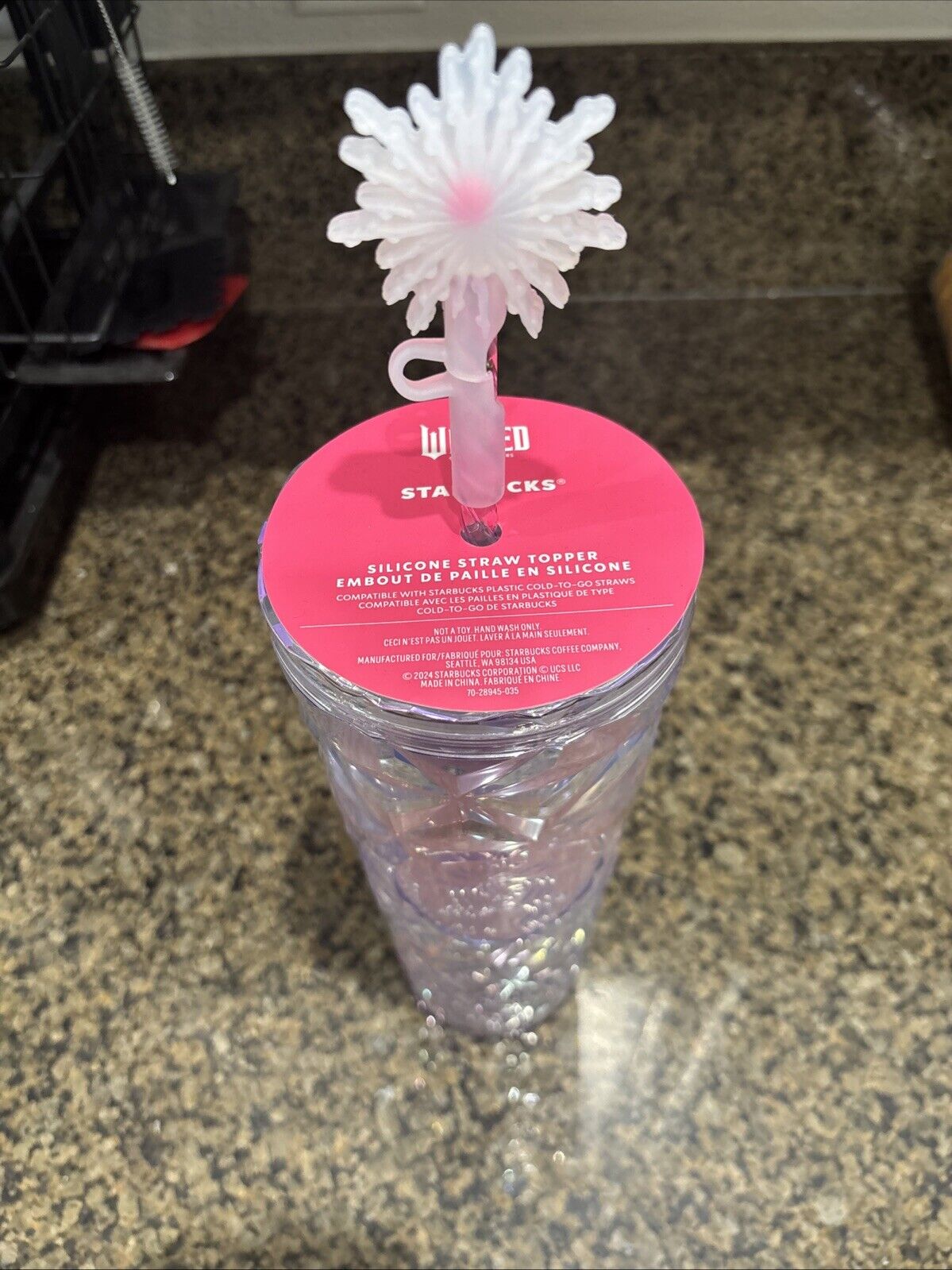 Starbucks Wicked 2024 Glinda Pink Prism Cup With Wand Straw Topper 24oz Tumbler - Sold on eBay January 8th, 2025 for $60.00