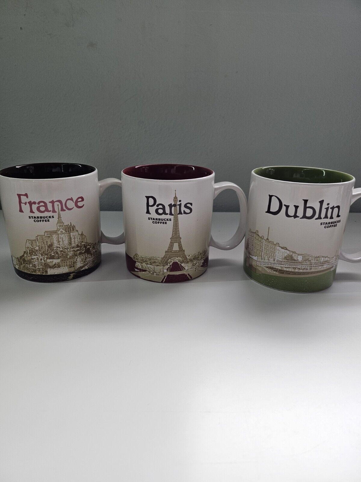 Starbucks Set of 3 Global Icon Collectors Series Mugs France Paris & Dublin 16oz - Sold on eBay December 9th, 2024 for $19.99 (1 bids) 