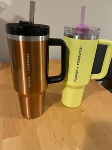 Starbucks Stanley Thailand Tumbler Lot Of 2 Green/Pink And Gold/black 40z - Sold on eBay March 7th, 2024 for $239.99