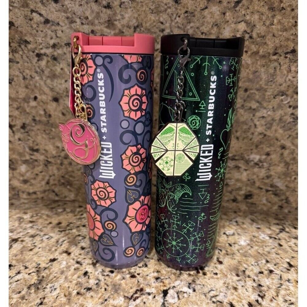 Wicked Starbucks 16 ounce insulated tumbler set of 2 Glinda & Elphaba NEW - Sold on eBay November 29th, 2024 for $139.99