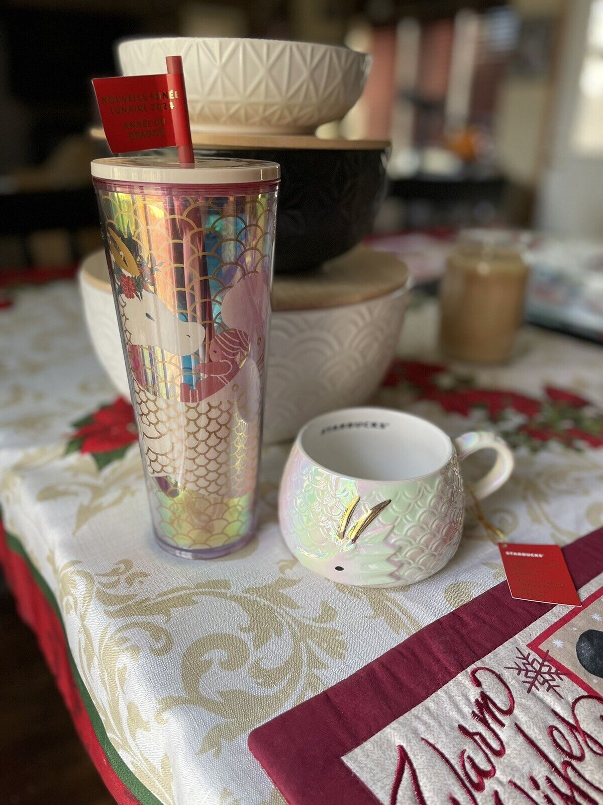 BRAND NEW 2024 Lunar Year of the Dragon STARBUCKS 24oz tumbler AND matching mug - Sold on eBay February 9th, 2025 for $114.95