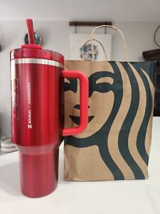 ?NEW LIMITED Starbucks x Stanley Cup Holiday 2023 Collab (40 oz) Red Tumbler ? - Sold on eBay November 10th, 2023 for $150.00 (8 bids) 
