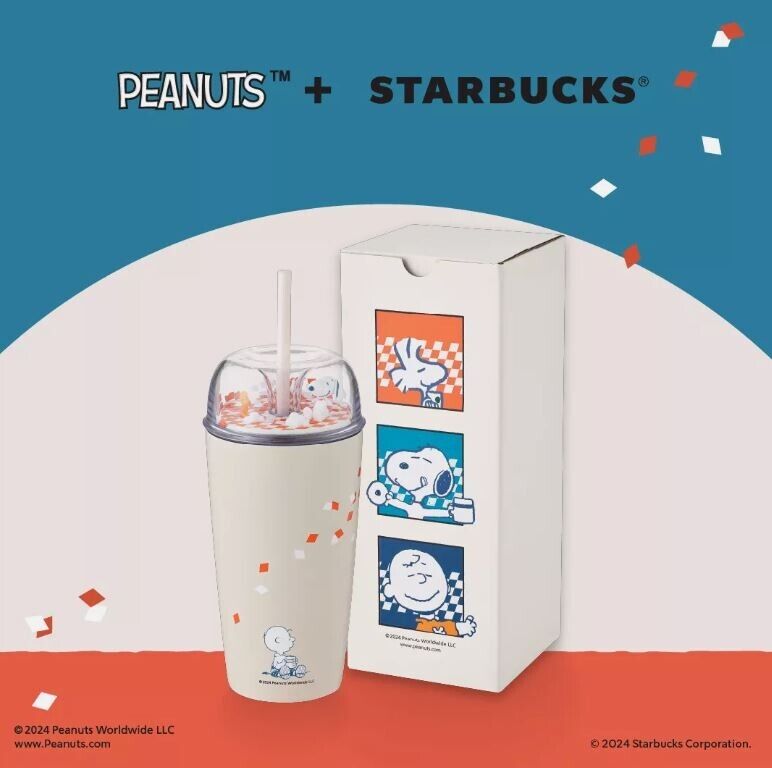 Starbucks Peanuts Snoopy White Cold Cup Tumbler w/ Straw 16oz. (US SELLER) - Sold on eBay December 1st, 2024 for $99.99