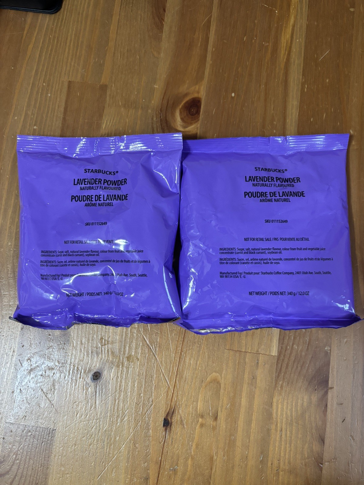Starbucks Lavender Powder 12oz bag X 2 BB December 2025 - Sold on eBay March 30th, 2025 for $77.25