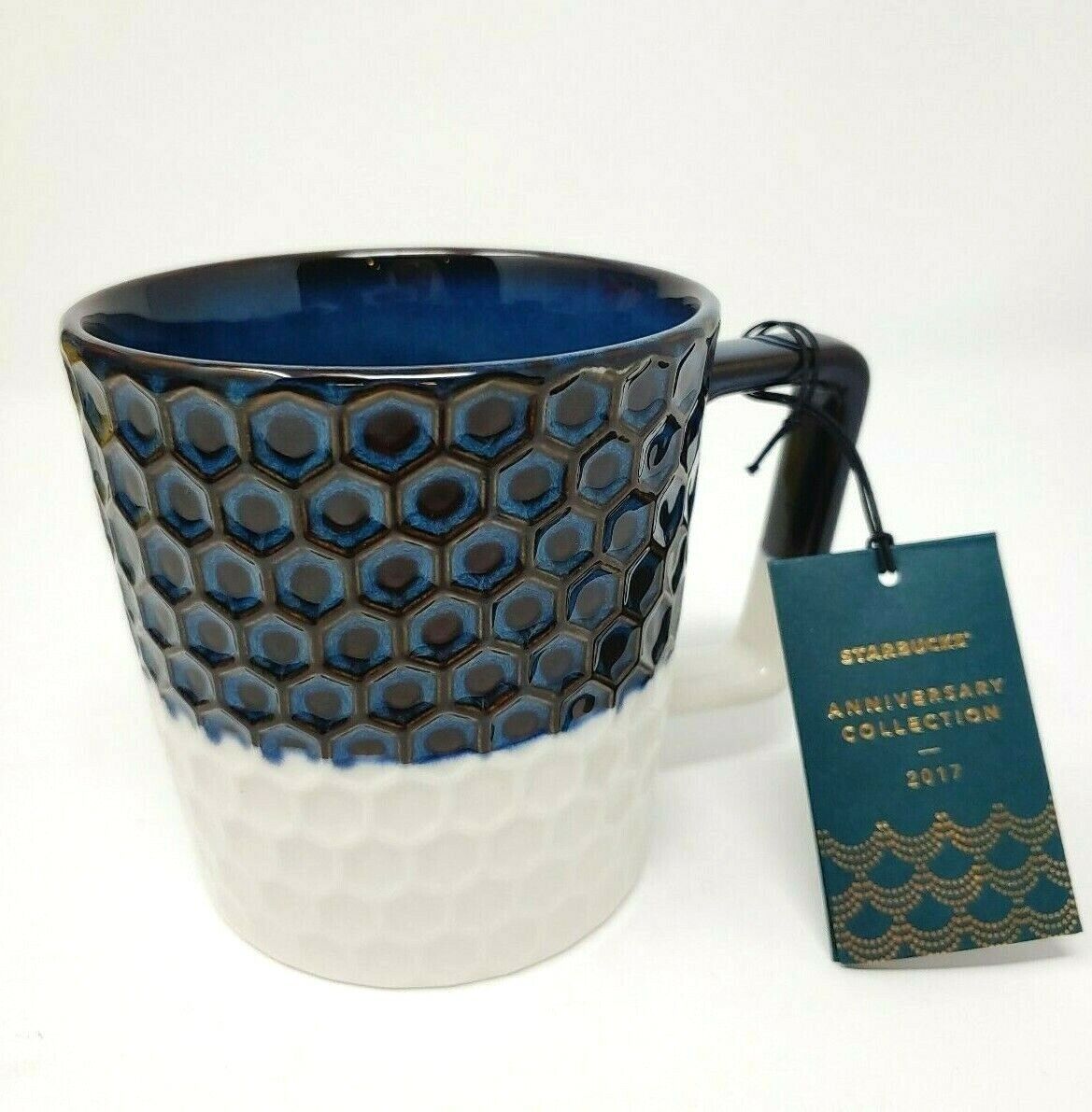 Starbucks 2017 Siren Scales Anniversary Blue & White Ceramic Mug 12 oz NEW - Sold on eBay January 29th, 2025 for $79.99
