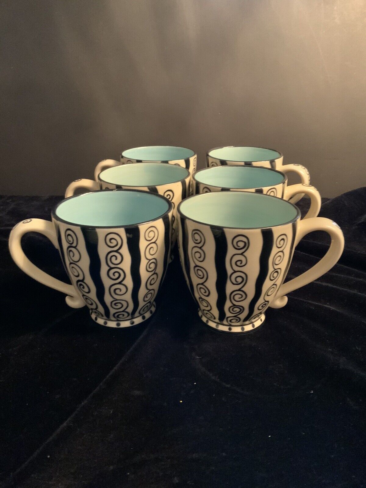 Starbucks Barista Collection Set Of 6 Coffee Mug Cup 2002 White & Black Swirl - Sold on eBay April 1st, 2025 for $84.99