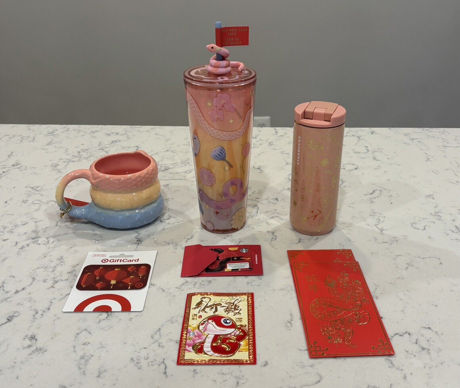 New 2025 STARBUCKS LUNAR NEW YEAR Target Gift Card, Lucky Envelopes Snake - Sold on eBay January 27th, 2025 for $125.00