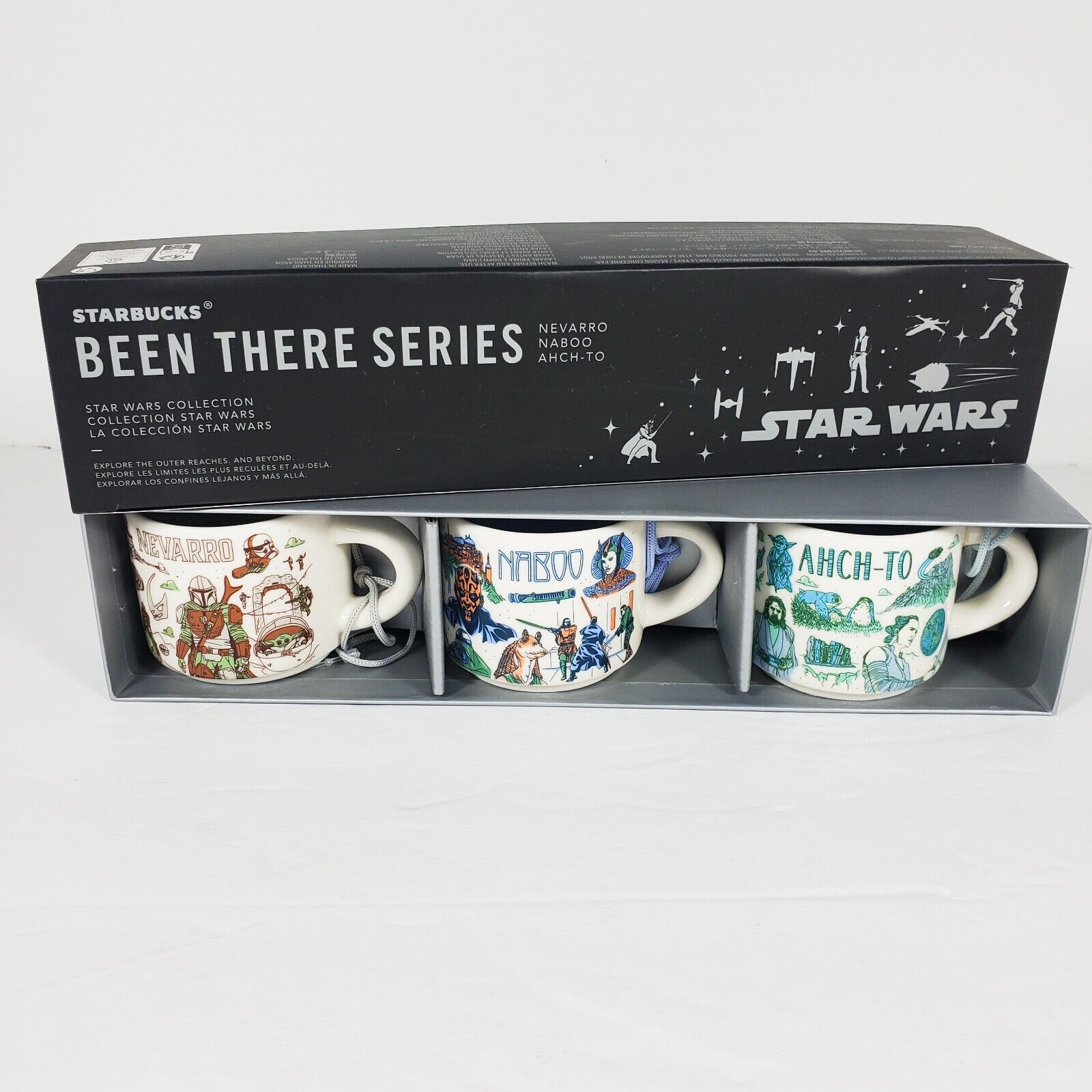 Starbucks Star Wars Been There Series Nevarro, Naboo, Ahch-To Mug Ornaments NEW - Sold on eBay January 28th, 2025 for $75.00