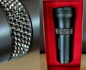 *RARE* Starbucks Stainless Steel Tumbler Matte Black Swarovski Crystals - Sold on eBay March 20th, 2024 for $189.99