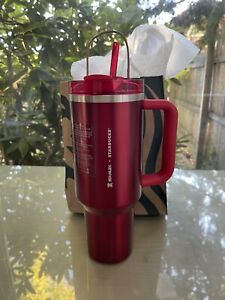 Starbucks + Stanley Holiday 2023 Collab (40 oz) Red Tumbler Mug IN HAND NEW - Sold on eBay November 16th, 2023 for $160.00
