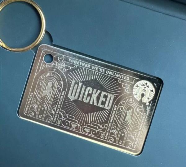 Limited Edition Starbucks WICKED Metal Keychain Gift Card 2024 In Hand - Sold on eBay October 23rd, 2024 for $150.00