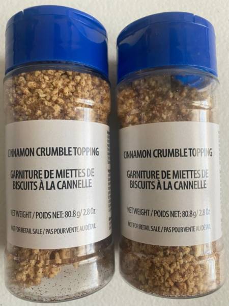 12 sets of 2 Starbucks Cinnamon Crumble Topping Sealed 2.8oz BB November 13 2024 - Sold on eBay October 26th, 2024 for $192.00