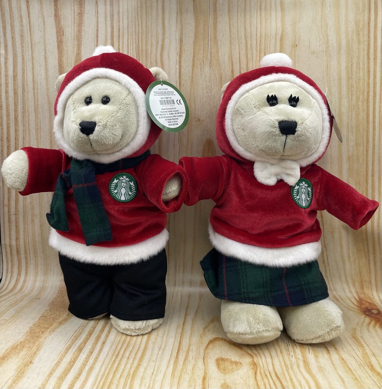 Brand New Starbucks Hong Kong Mr. and Mrs. Bearista Santa Bear Teddy Bear - Sold on eBay February 23rd, 2025 for $88.00