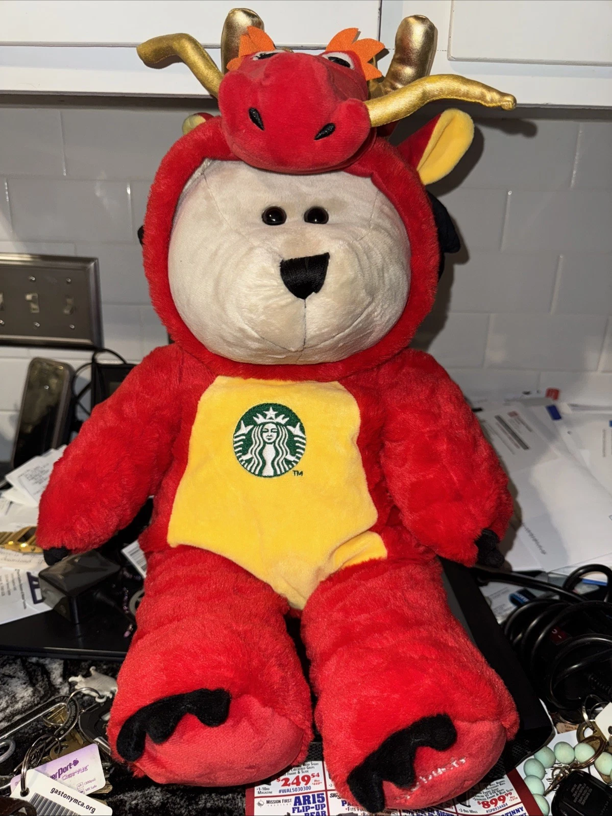 2024 Starbucks original Giant Dragon red Bear 20" Chinese New Year Philippines - Sold on eBay May 5th, 2025 for $220.00