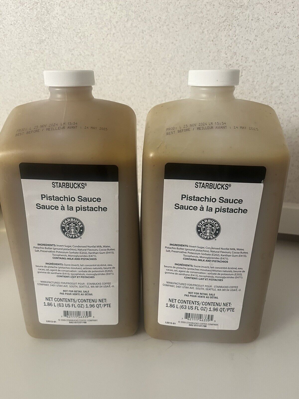 Starbucks (2 Pack) Pistachio Sauce - 63 OZ - NO PUMP BB May 2025 - Sold on eBay February 13th, 2025 for $79.99