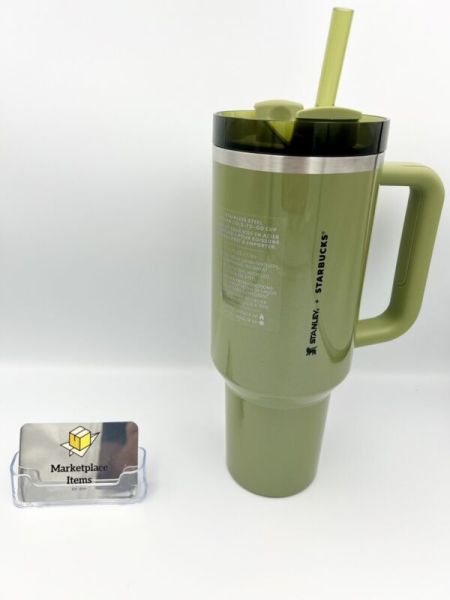 Starbucks Olive Green Pearl Stanley 40oz Tumbler Glitter Fall Release 2024 New - Sold on eBay August 22nd, 2024 for $94.99