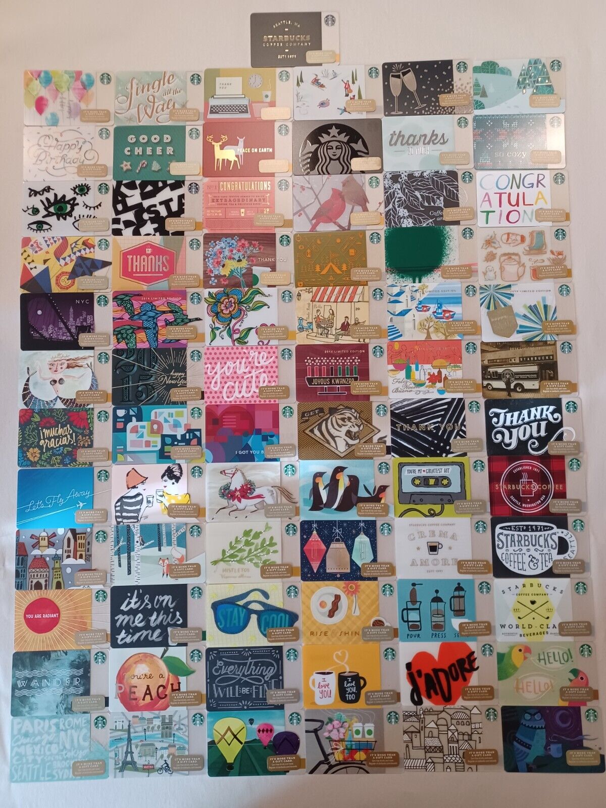 STARBUCKS 99 CARDS 2014"COMPLETE 2014 SET"SEE 2 PHOTOS~LESS THAN $1.00 PER CARD - Sold on eBay January 9th, 2025 for $85.00