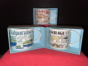 Starbucks Chile Been There Series Mugs (Chile, Valpariso, Santiago) - New In Box