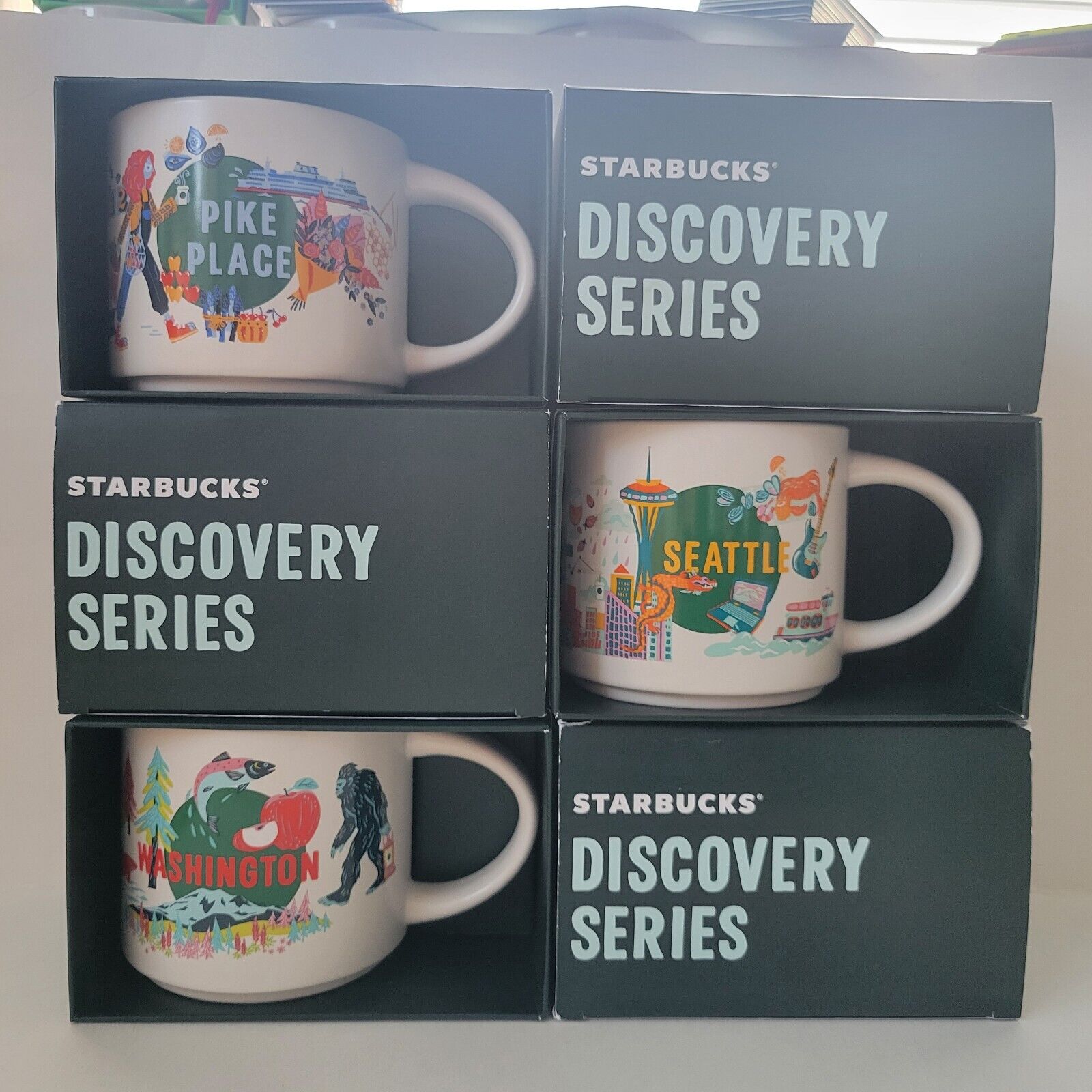 3 NWT Starbucks Pike Place Seattle & Washington 2024 Discovery Series Mugs Cups - Sold on eBay March 29th, 2025 for $69.95