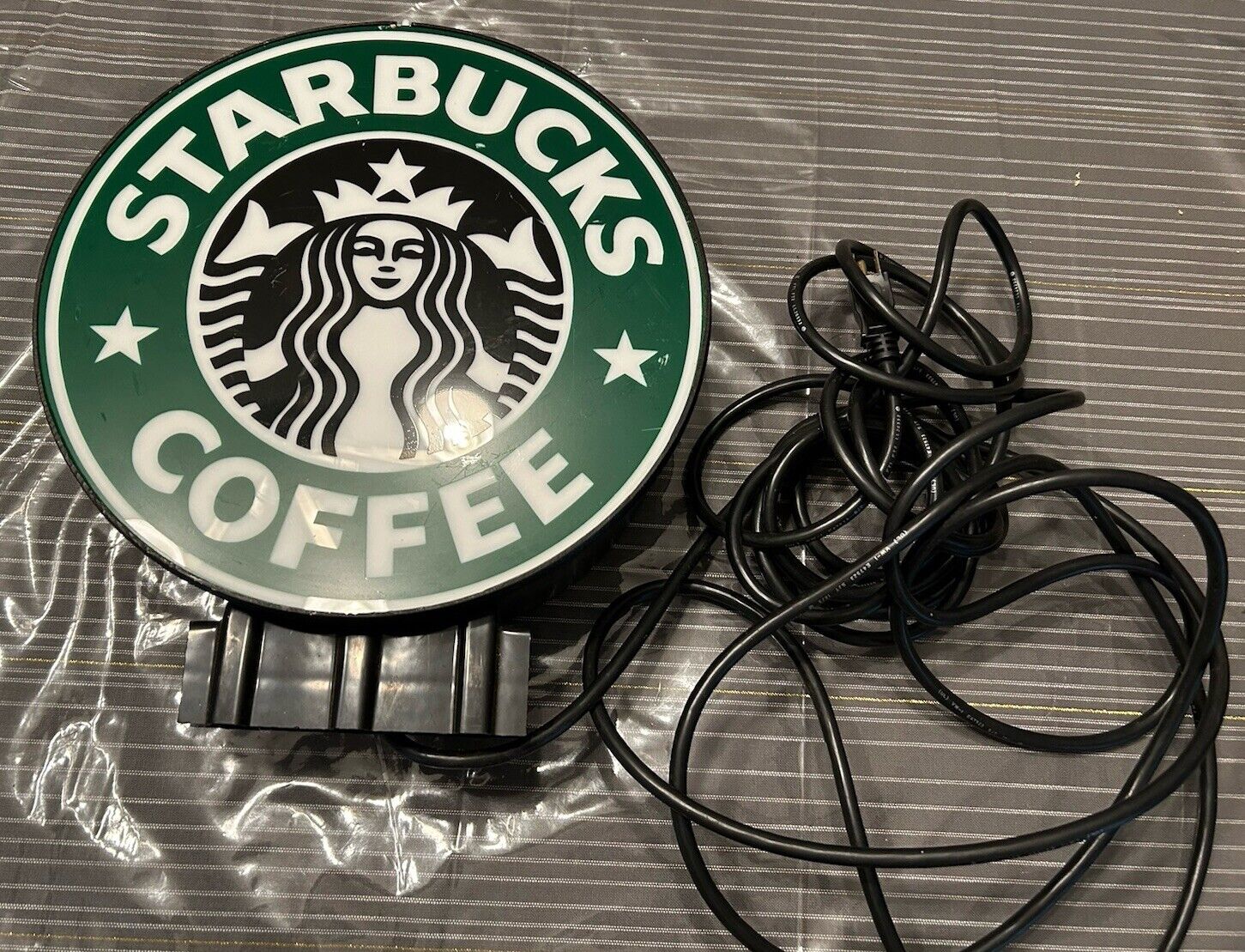 1998 Starbucks Original Electric Store Light Logo Display 11.5" dia w/ 24' Cord - Sold on eBay January 25th, 2025 for $250.00