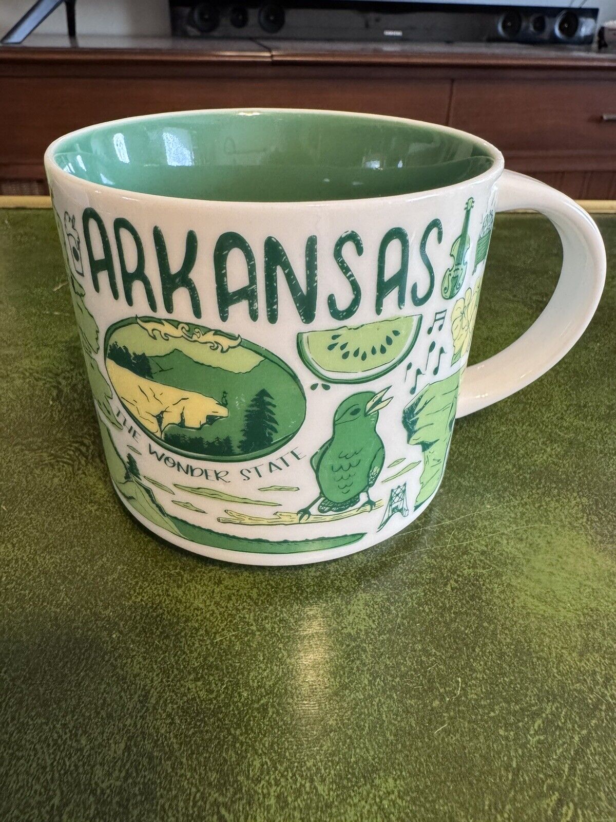 Starbucks Been There Series Collection Arkansas Green 14oz Cup Mug - Sold on eBay January 11th, 2025 for $87.50 (10 bids) 
