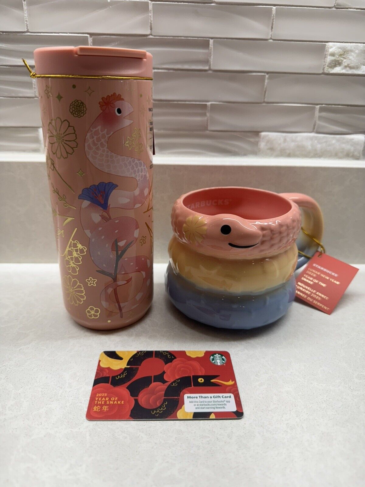 NEW 2025 Starbucks  Lunar New Year of the Snake Collection Set - Sold on eBay March 13th, 2025 for $109.99