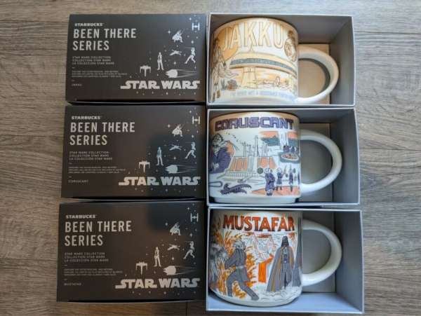 Disney 2023 Starbucks Star Wars Been There Mugs Set (3) Jakku Mustafar Coruscant - Sold on eBay October 17th, 2024 for $84.99