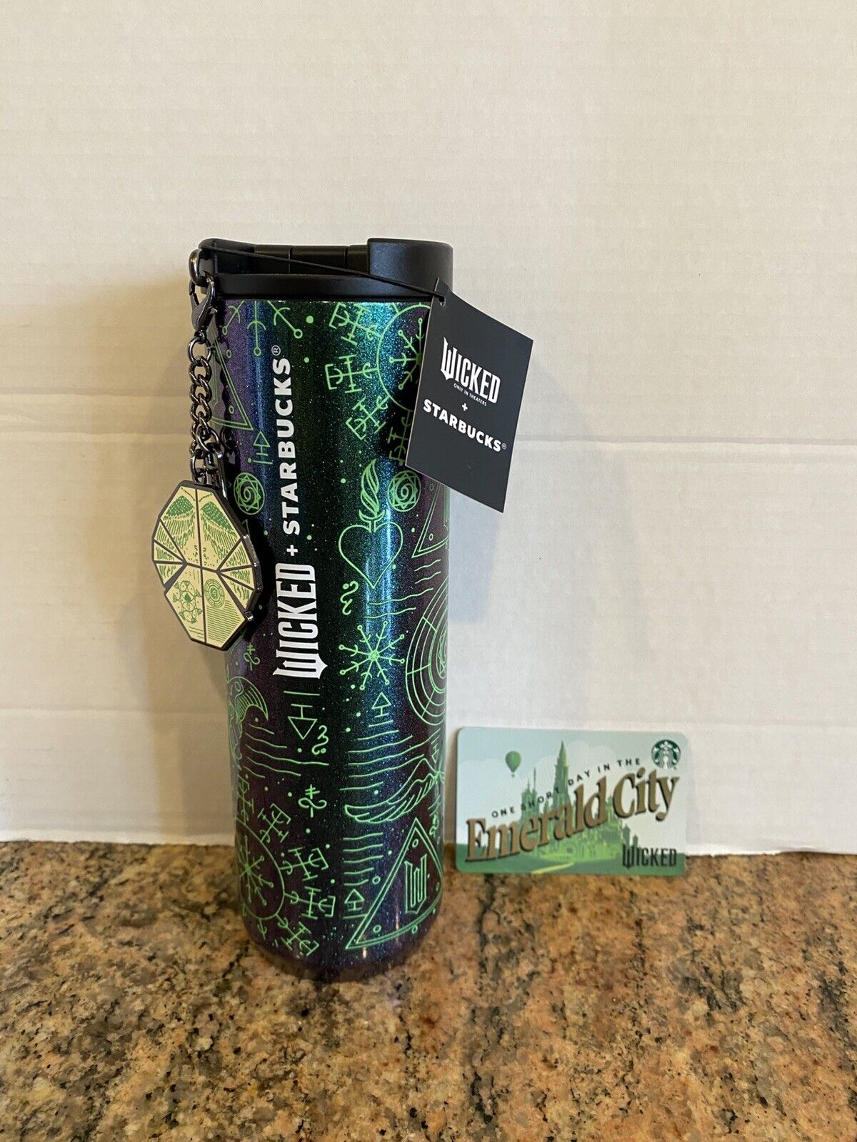 Starbucks Wicked Elphaba Glow In The Dark Hot Tumbler 16 Oz Charm & Gift Card - Sold on eBay December 22nd, 2024 for $124.99