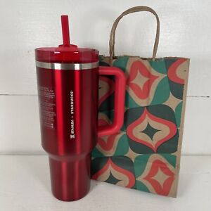 Starbucks + Stanley Holiday 2023 Collab 40 oz Red Tumbler Mug + Bag New In Hand - Sold on eBay November 18th, 2023 for $159.99