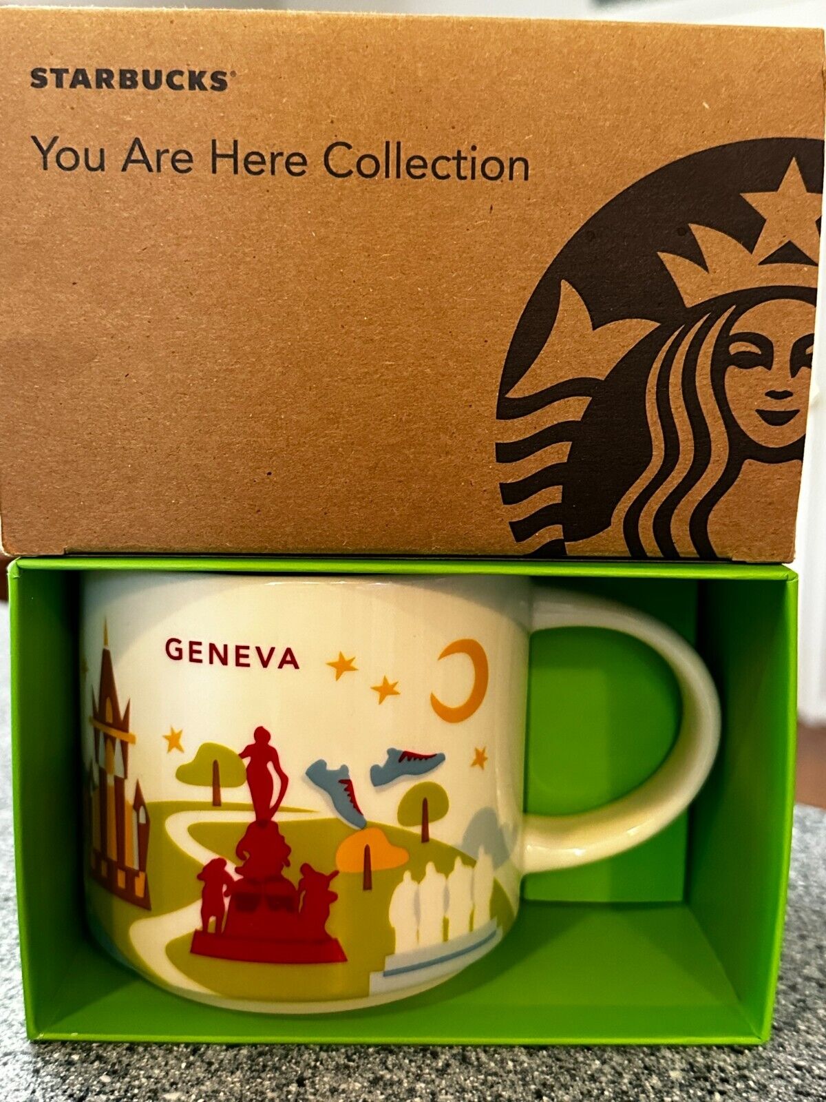 Geneva You Are Here Starbucks Mug Cup YAH NEW 2023 NIB 14oz Switzerland Europe - Sold on eBay December 14th, 2024 for $69.99