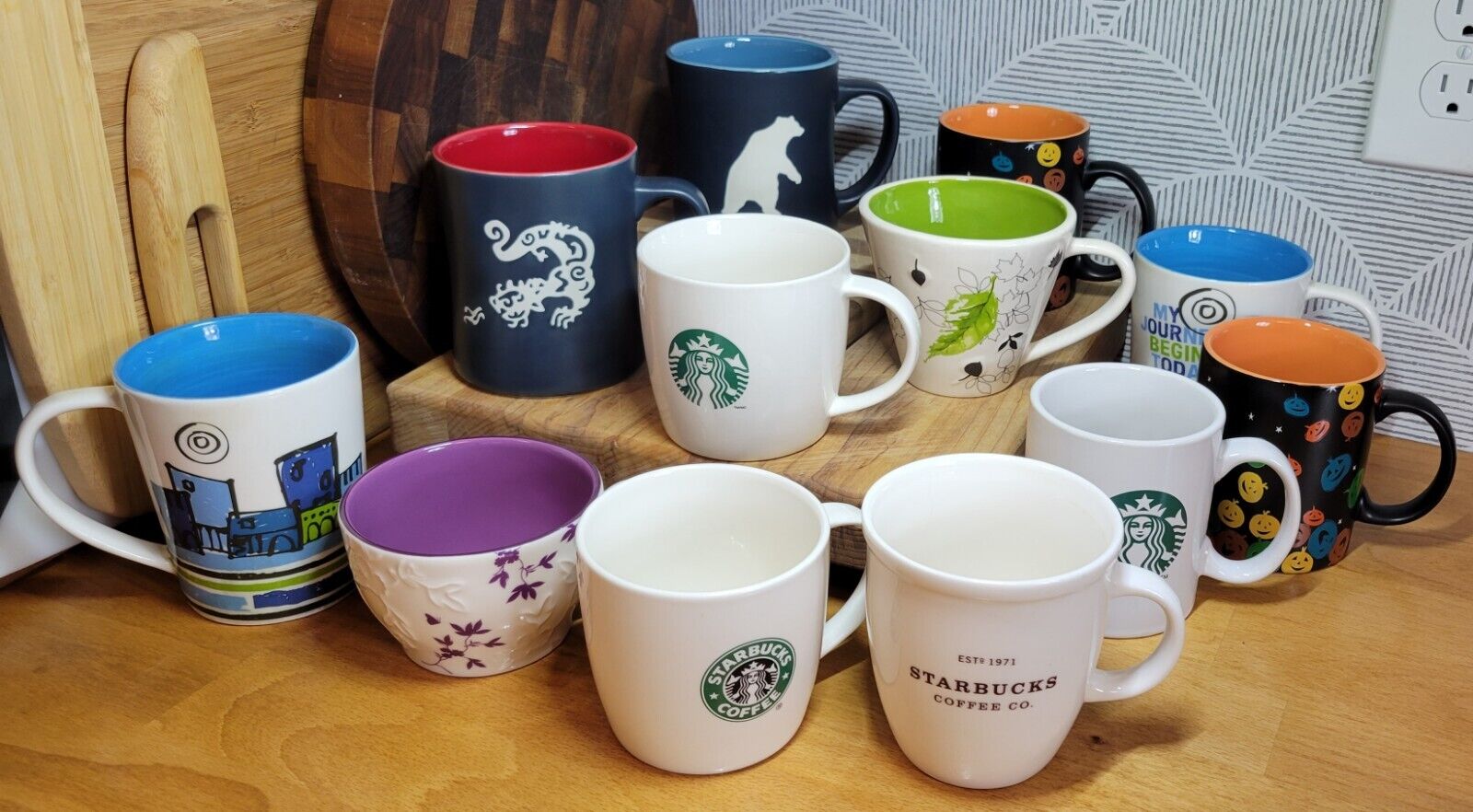 Lot Of 14 Starbucks Assorted Ceramic Coffee Cup Mugs And Saucer - Sold on eBay January 18th, 2025 for $39.99