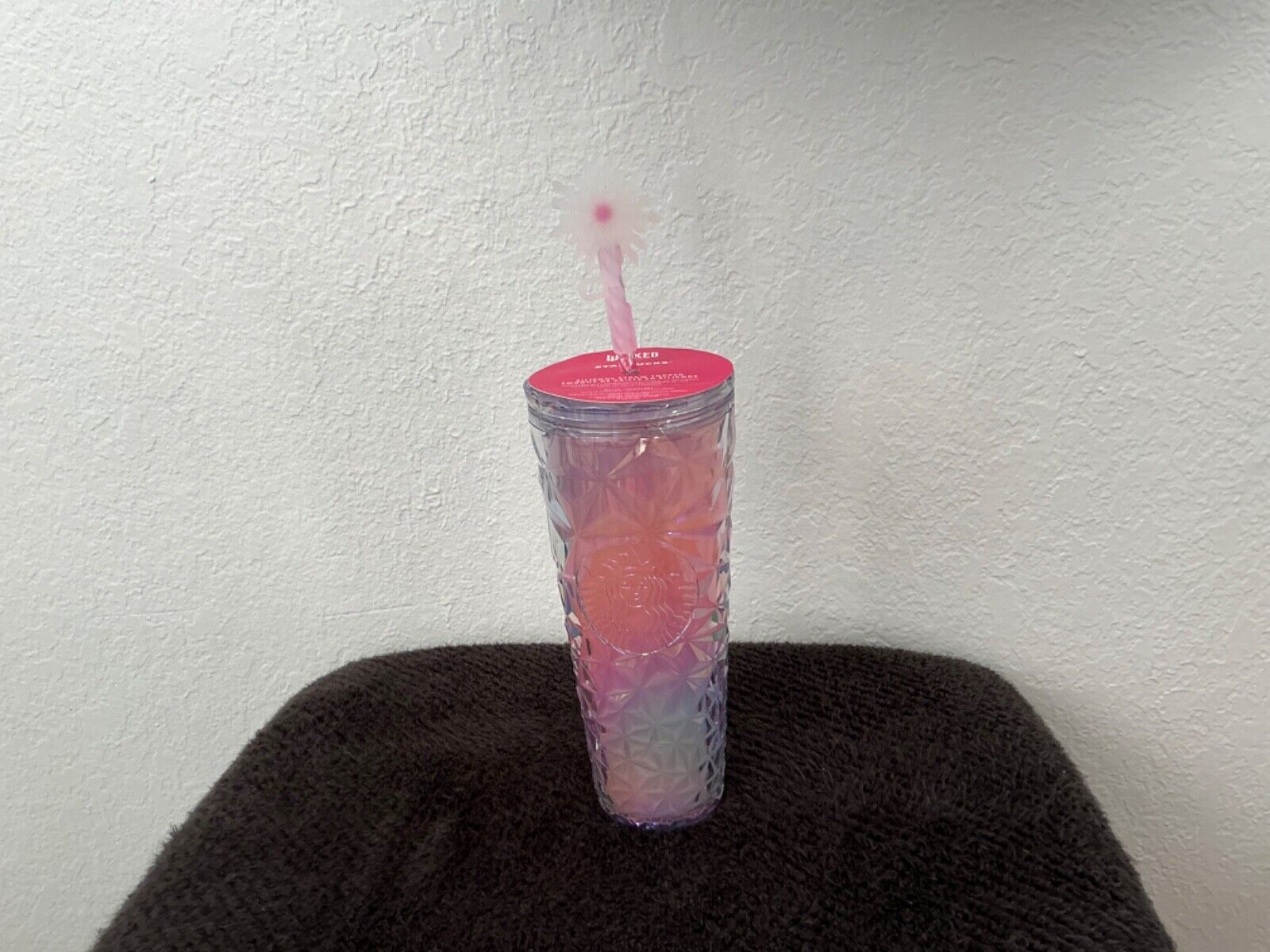 Starbucks Exclusive Wicked Glinda pink 24 oz Cold Cup tumbler with Wand Topper - Sold on eBay January 31st, 2025 for $104.00 (1 bids) 