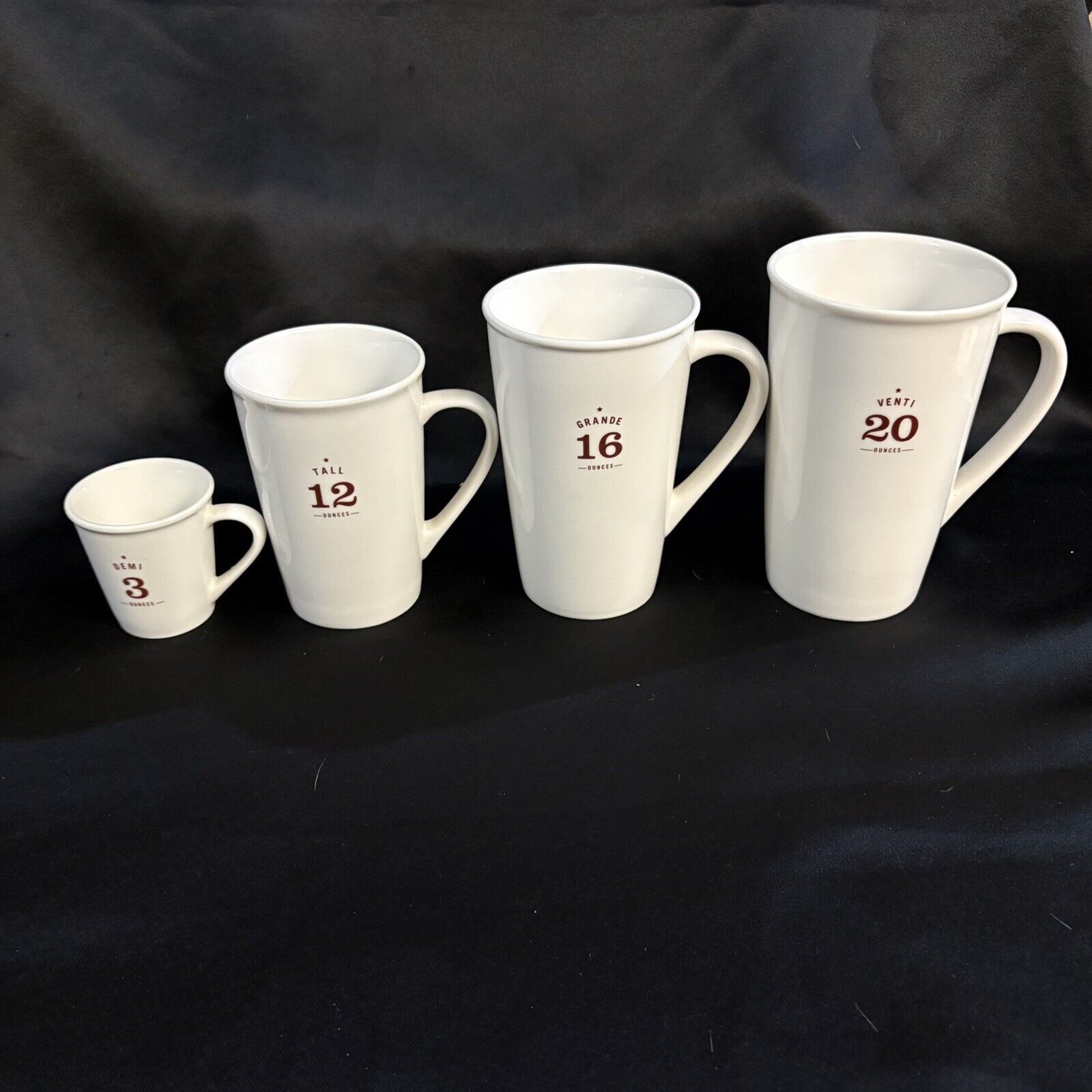Starbucks Coffee Cup Mug Set 2010 White Ceramic 4 Mug Sizes RARE-VTG- HTF - Sold on eBay February 3rd, 2025 for $77.00