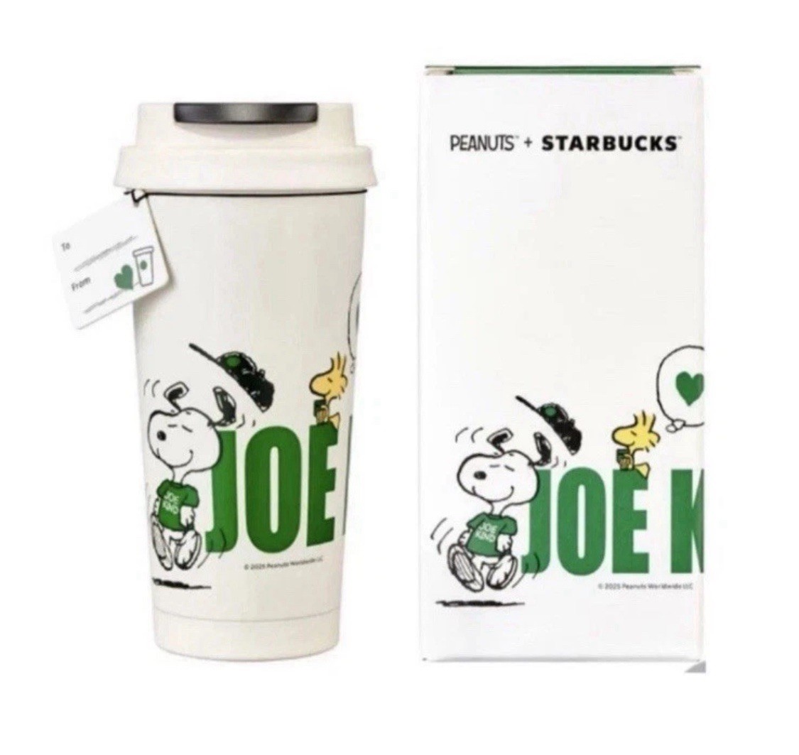 2025 PEANUTS X STARBUCKS Joe Kind Stainless Steel Tumbler 16oz Snoopy Woodstock - Sold on eBay March 29th, 2025 for $70.00 (14 bids) 